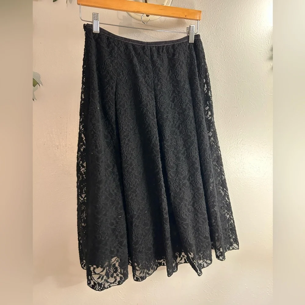 J Jill Black Stretch Lace Skirt - Picture 2 of 7